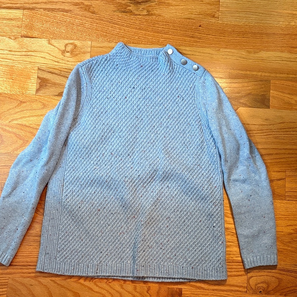 Talbots Light Blue Crewneck Sweater with Button Accents